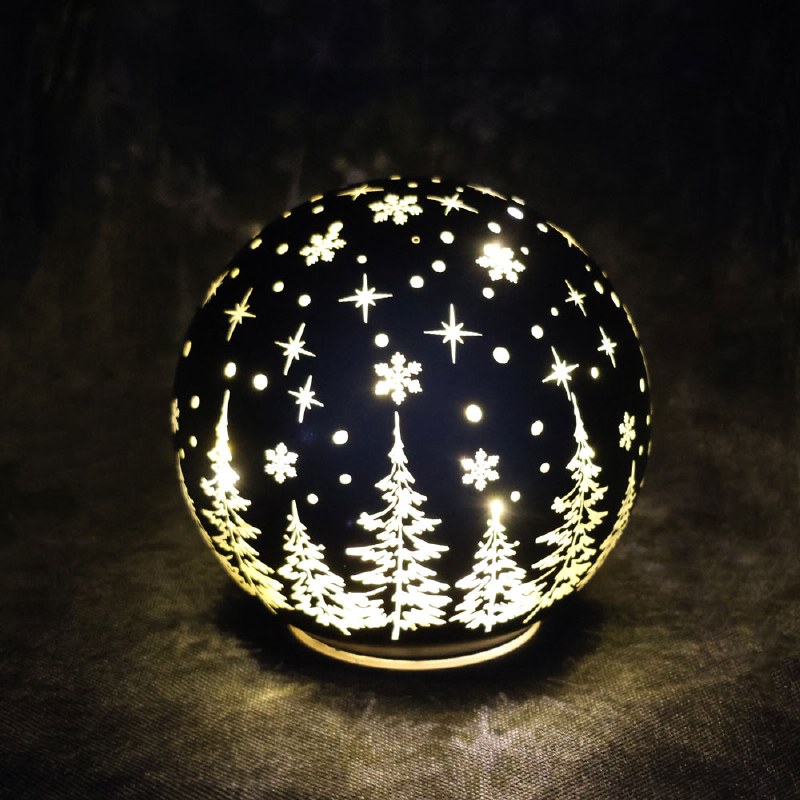 LED Glass Orb - Black