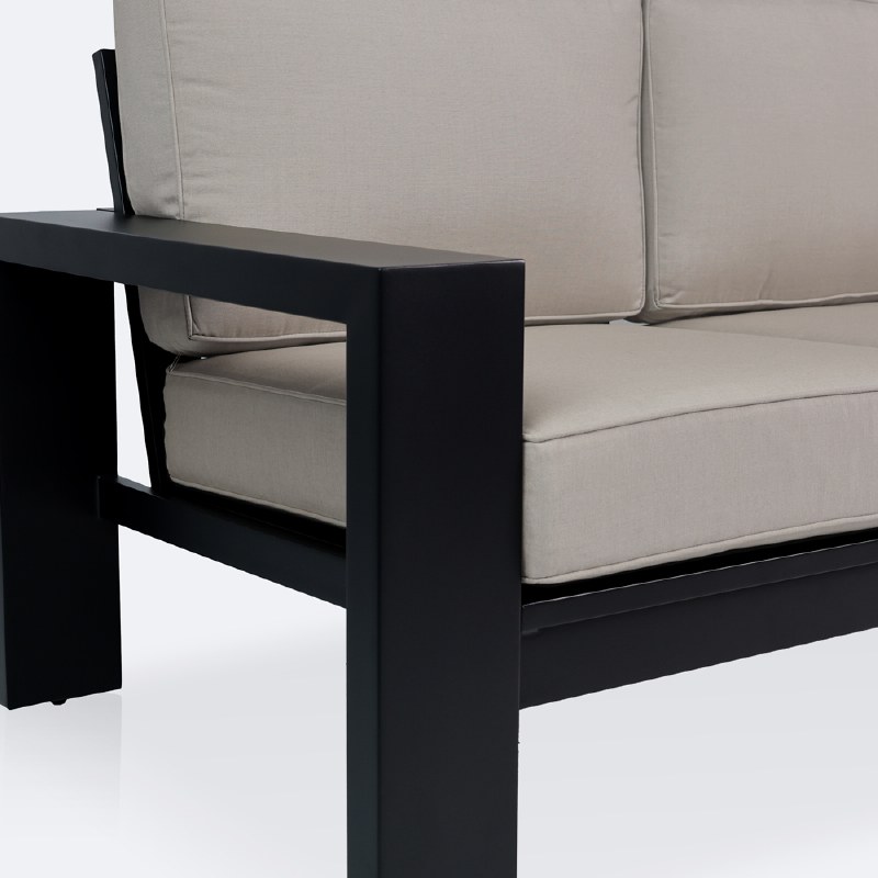 Shoreline Sofa - Black Frame, Cast Shale Cushions