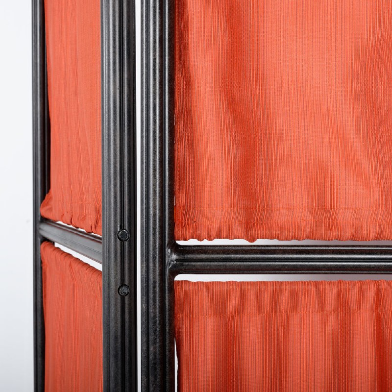 Folding 3 Panel Privacy Screen - Black Tippet and Terracotta