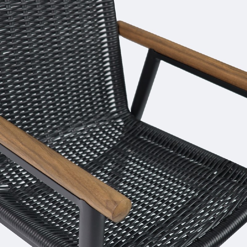 Napa - Sedona Dining Set -  - Seats 6  - Black and Wood Look Finish