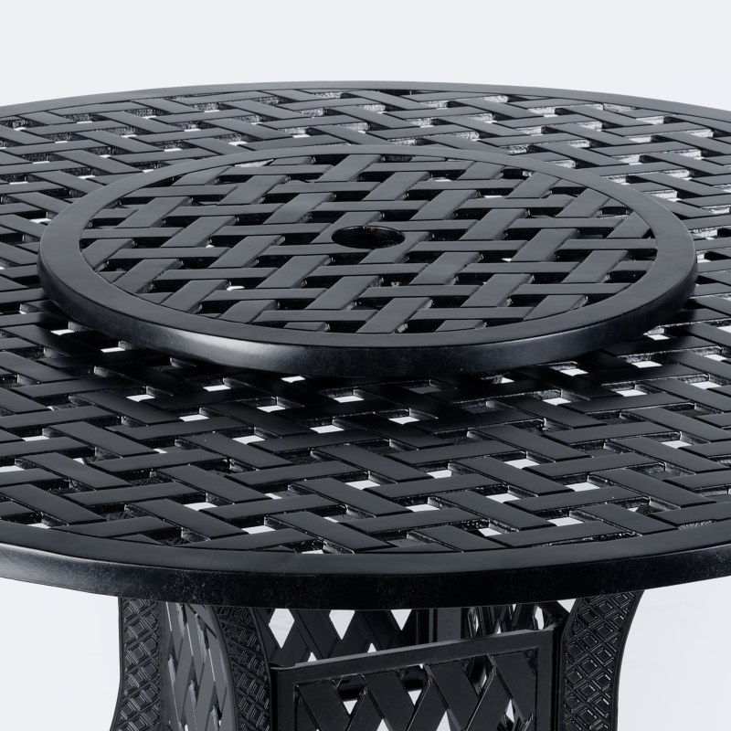 Weave 21" Round Lazy Susan - Black Tippet