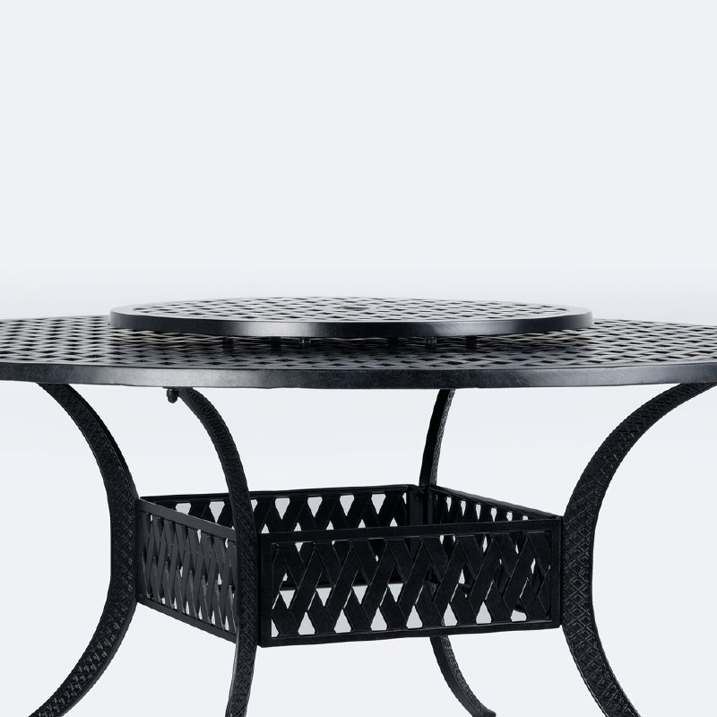 Weave 30" Round Lazy Susan - Black Tippet