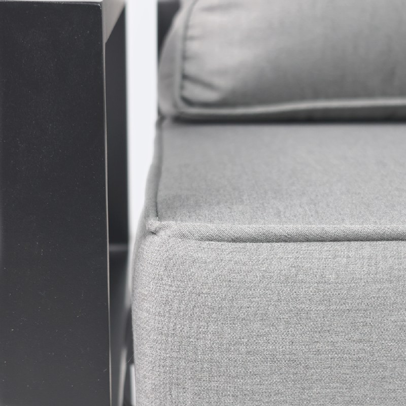 Axis Spring Club Chair - Black Frame -Dark Grey Cushions