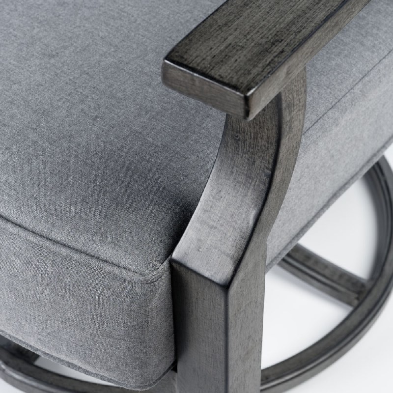 Belvedere Aluminum Swivel Club Chair - Brushed Grey