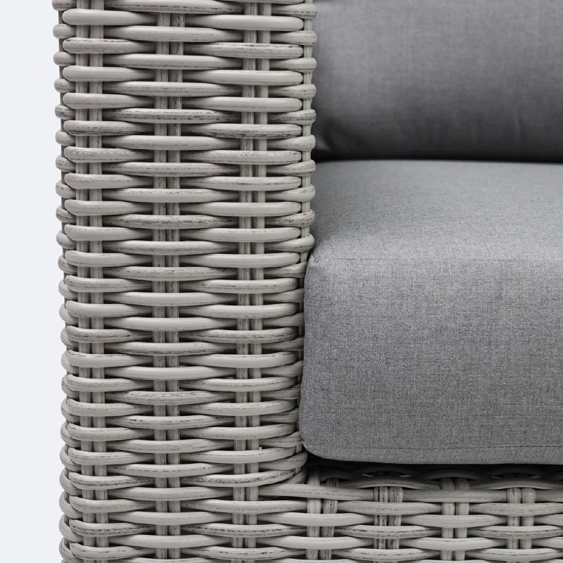 Driftwood Club Chair - Light Grey Wicker/Iron Grey Cushion