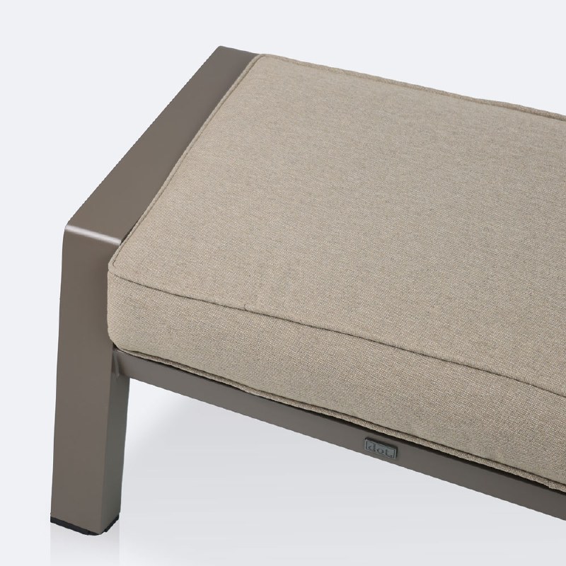 Elloise Ottoman - Taupe Frame, Sand Cushions