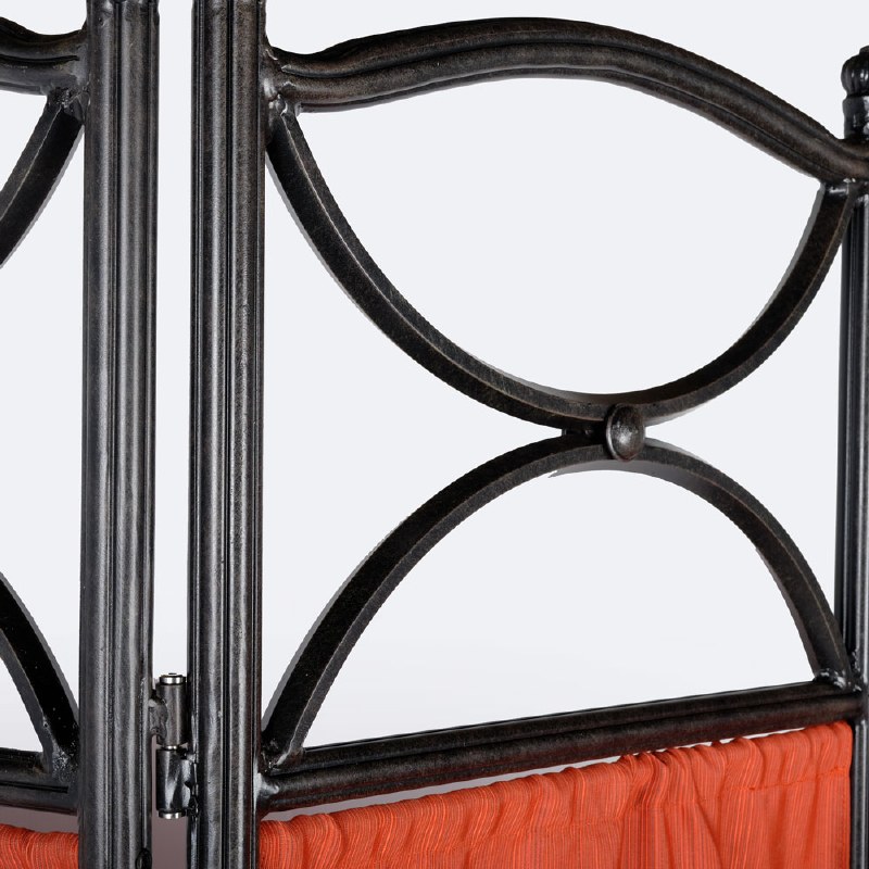 Folding 3 Panel Privacy Screen - Black Tippet and Terracotta