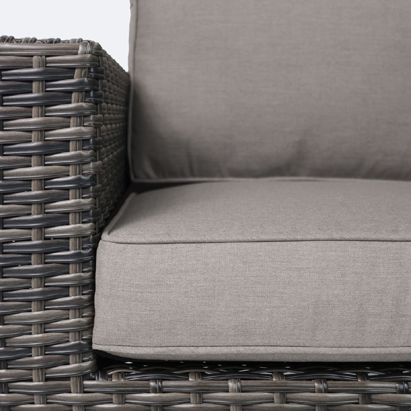 Carter Loveseat -  Brown Wicker- Taupe Cushions