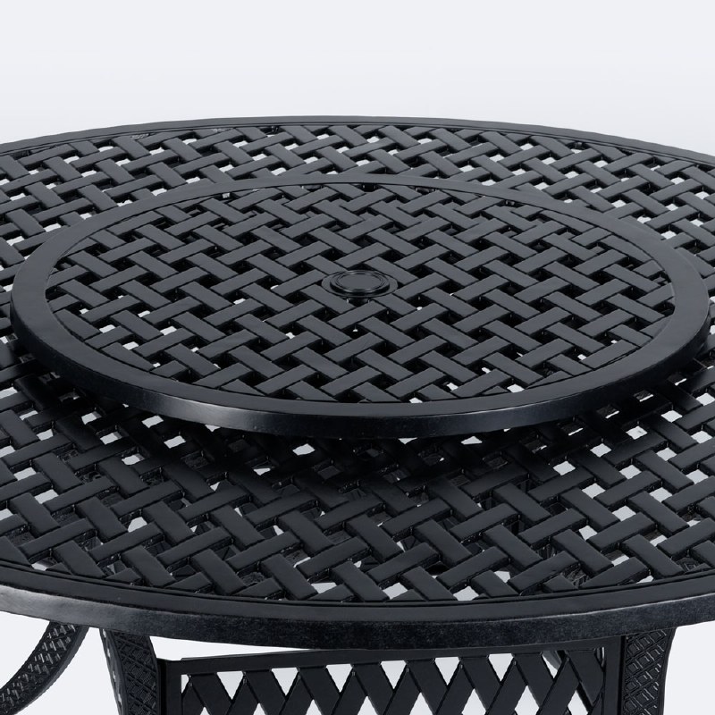 Weave 30" Round Lazy Susan - Black Tippet