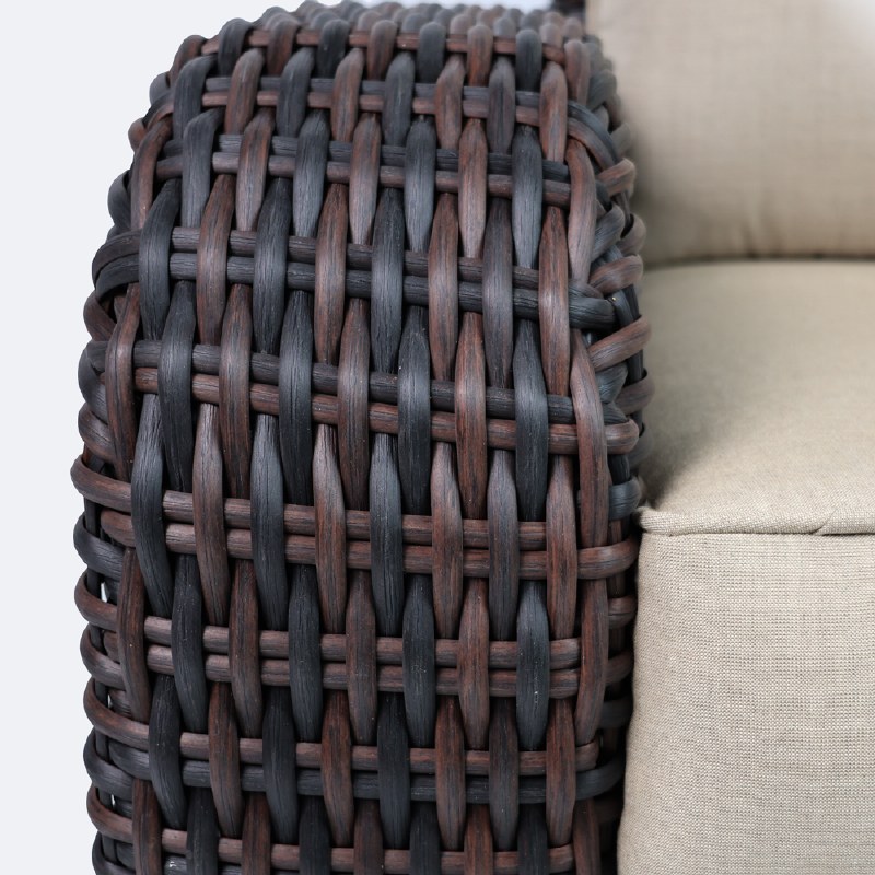 Willow Sofa - Brown Mixed Wicker/Sand Cushion