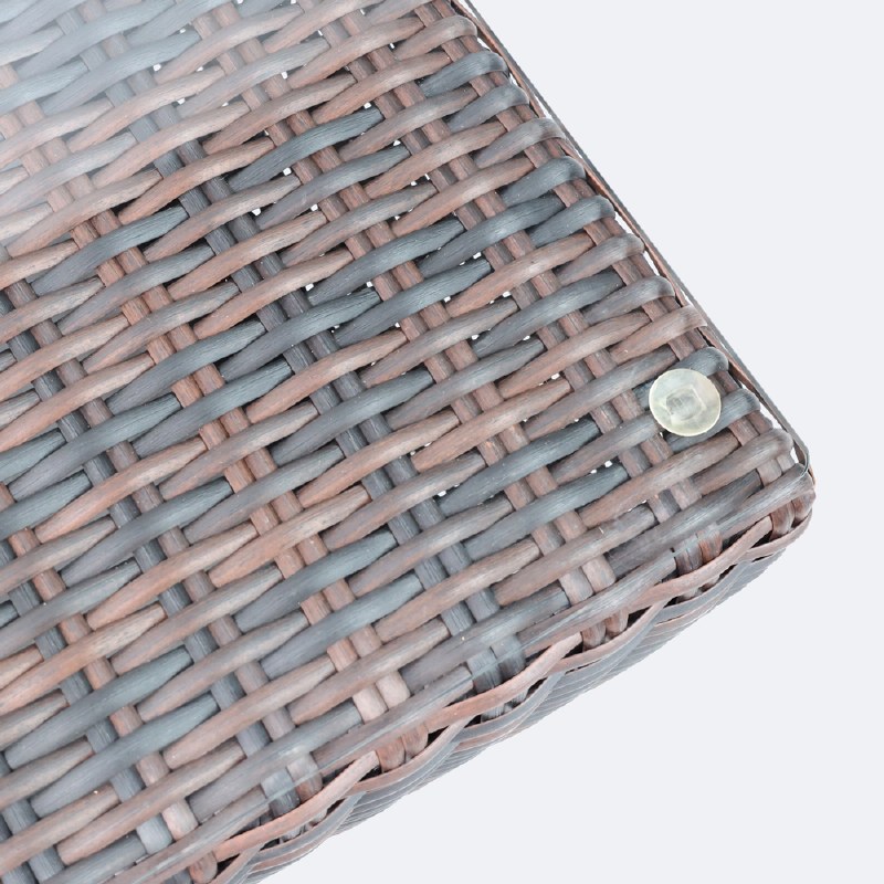 Willow Coffee Table - Brown Mixed Wicker/Glass Top