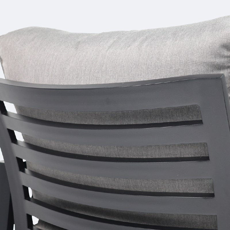 Axis Spring Club Chair - Black Frame -Dark Grey Cushions