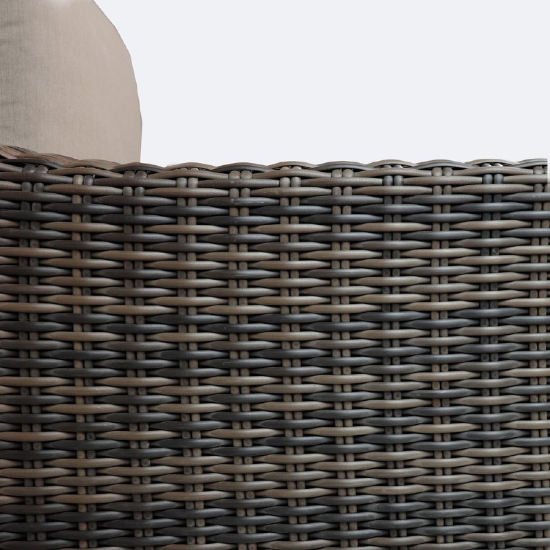 Hampton Club Chair - Taupe Mixed Wicker/Beige Cushion