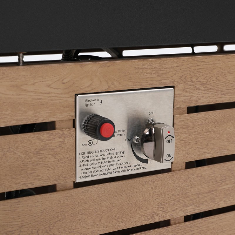 Pire Firepit Table - Woodlook / Black Frame 