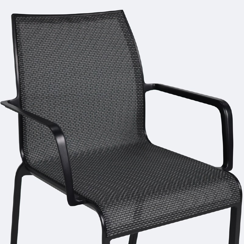 Holiday Sling Armchair - Black Frame / Shadow Sling