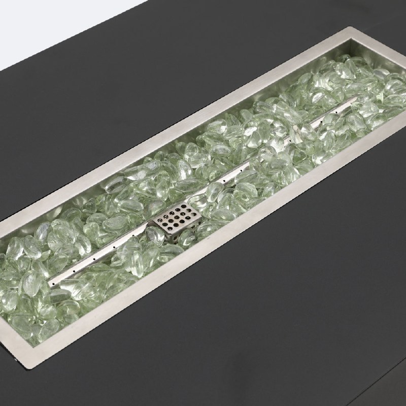 Pire Firepit Table - Woodlook / Black Frame 