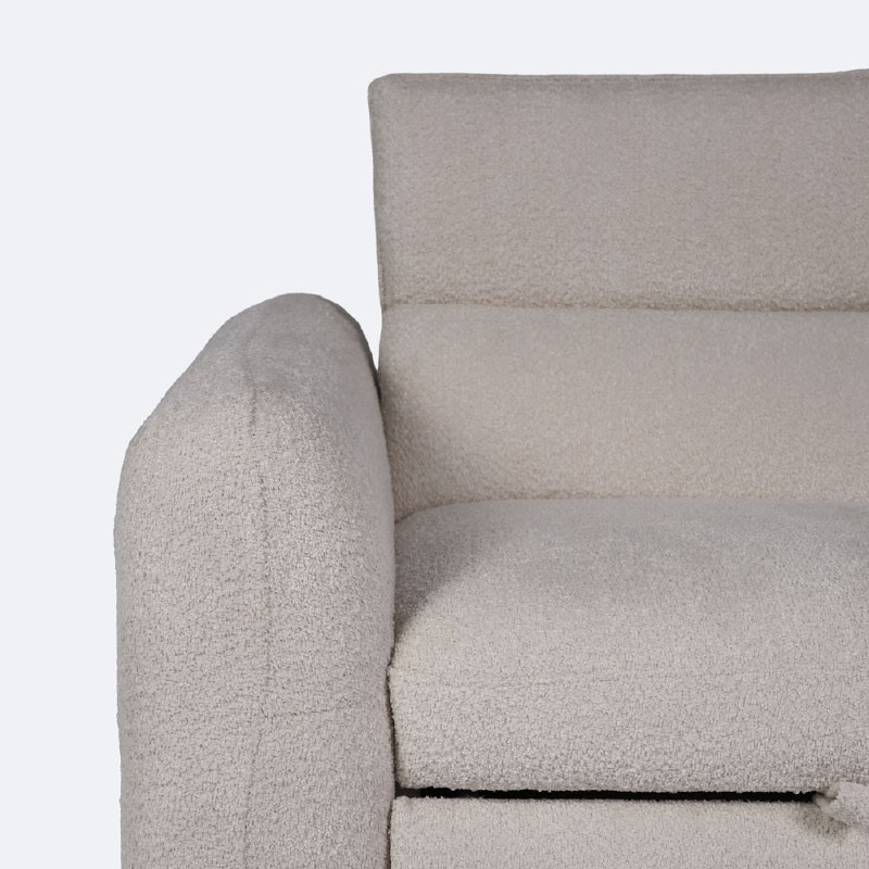 Bowie Right Hand Facing Sleeper Sectional with Storage Chaise - Cream