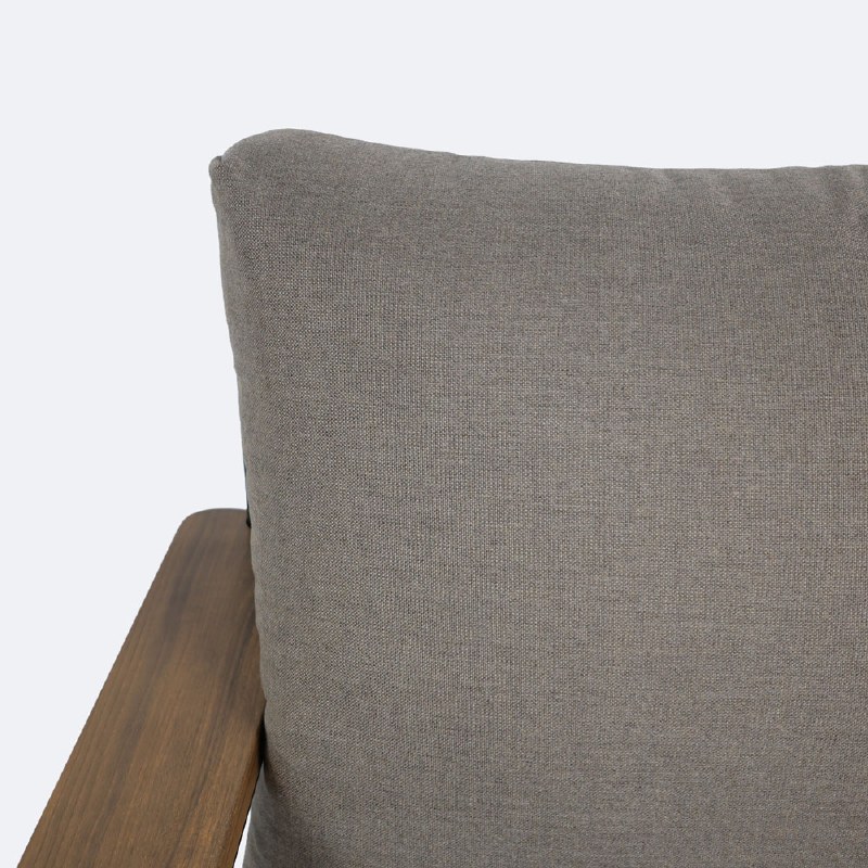 Rumi Sofa Conversation Set - Woodlook/Black Frame / DotBella Truffle Cushion