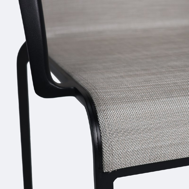 Holiday Sling Armchair - Black Frame / Oatmeal Sling