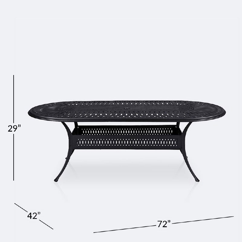 Breeze 42”x72” Oval Dining Table - Black Tippet