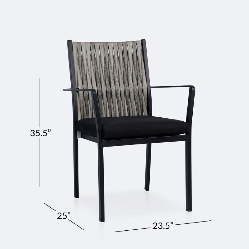 Finn Dining Chair - Black Frame - Carbon Black Cushion