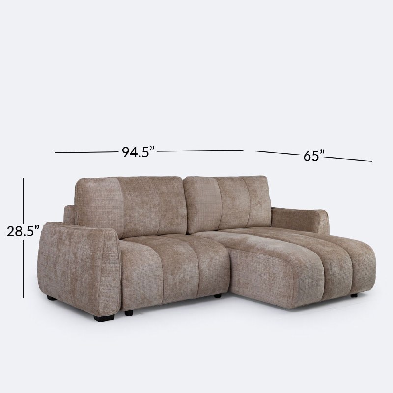 Hendrix Reversible Sleeper Sectional - Cremona Beige