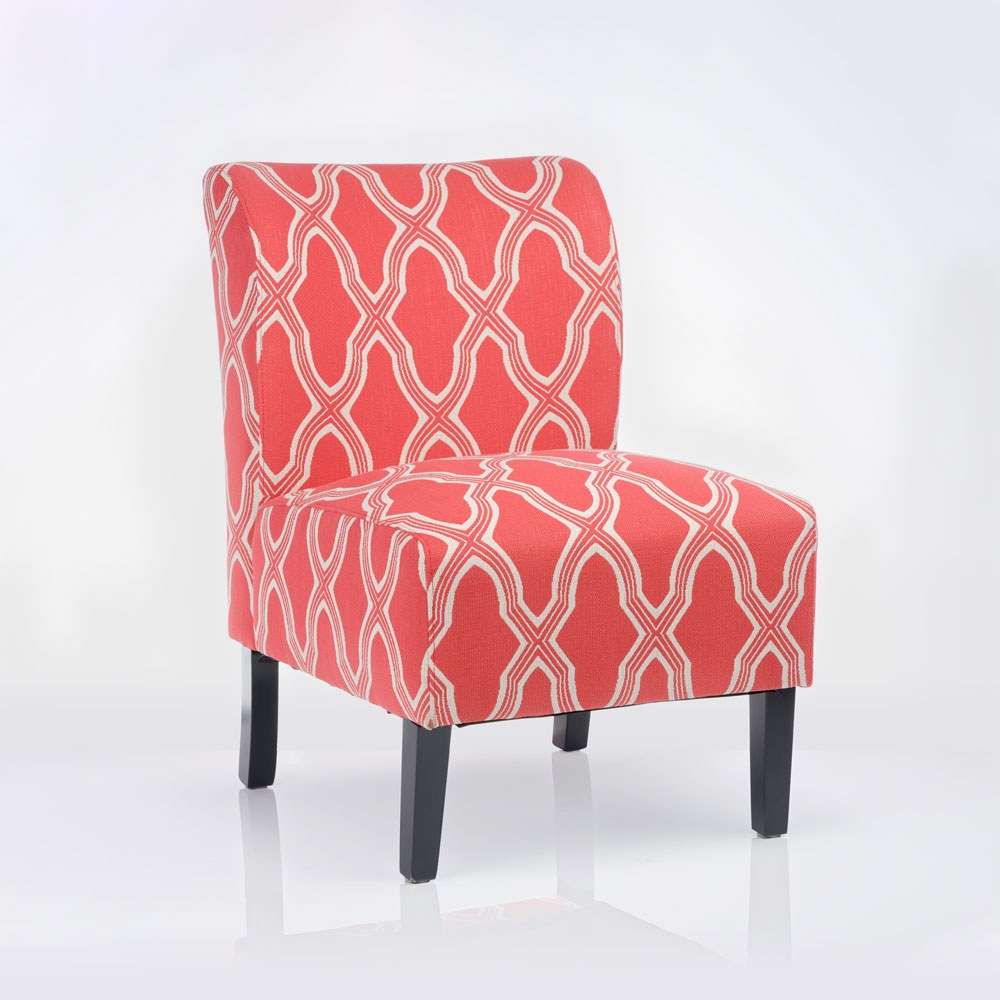 Red armless accent online chair