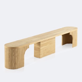 Transformer Round  Bench - Scandinavian Oak