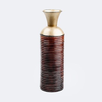 Metal Red/Silver Floor Vase