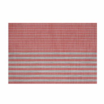 Vinyl Placemat - Red Linen Stripe