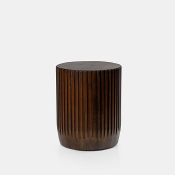 Ambrose Drum Accent Table - Walnut