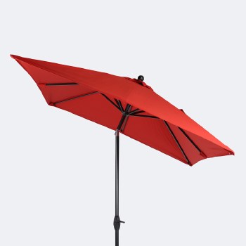 7'x9' Rectangular Auto Tilt Umbrella - Classic Red