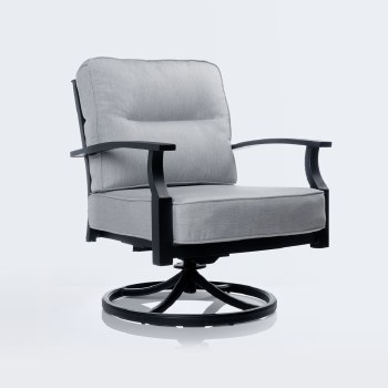 Belvedere Aluminum Swivel Club Chair - Black