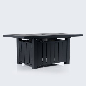 Belvedere 35"x56" Rectangular Firepit Table - Black
