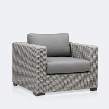 Driftwood Club Chair - Light Grey Wicker/Iron Grey Cushion