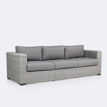 Driftwood Sofa - Light Grey Wicker/Iron Grey Cushion