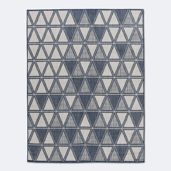 Cabana Outdoor Rug 8'x10' - Navy Triangles