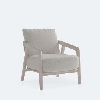 Celine Club Chair - Driftwood Frame, Mushroom Cushions