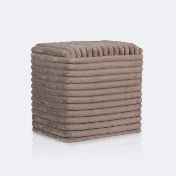 Cozy Storage Ottoman - Taupe