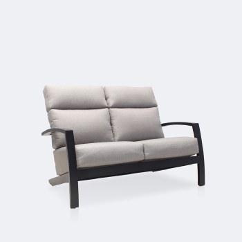 Cole Loveseat - Black Frame - Light Grey Cushion