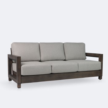 Denver Sofa - Brushed Chocolate Frame - Tan Cushions