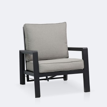 Elloise Reclining Chair - Black Frame, Grey Clay Cushions
