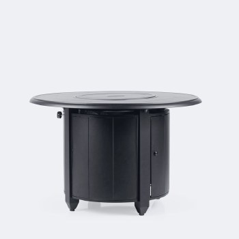 Geometric 40" RD Firepit Table - Dark Grey