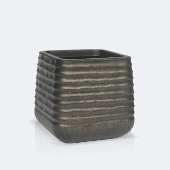 Mariella Square Pot - Tarnished Brass / Large