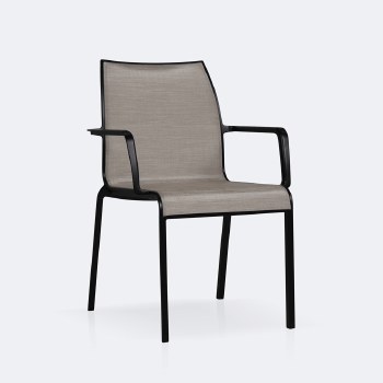 Holiday Sling Armchair - Black Frame / Oatmeal Sling