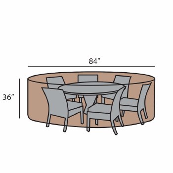 84" Round Dining Set Summer Cover