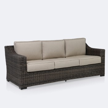 Hampton Sofa - Taupe Mixed Wicker/Beige Cushion