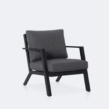 Kyoto Club Chair – Black Frame - Charcoal Cushions