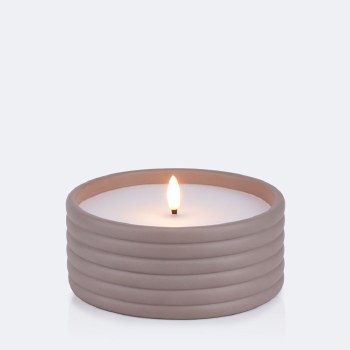 LED Fluted Ceramic Candle 8cm