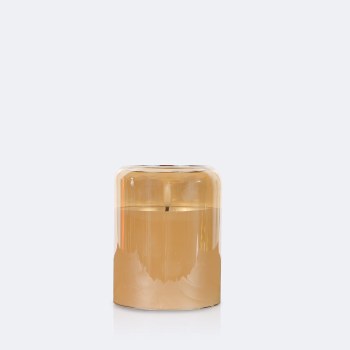 LED Glass Candle 6in - Amber